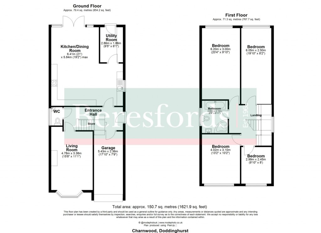 Floorplans For Church Lane, Wyatts Green, Brentwood Essex, CM15