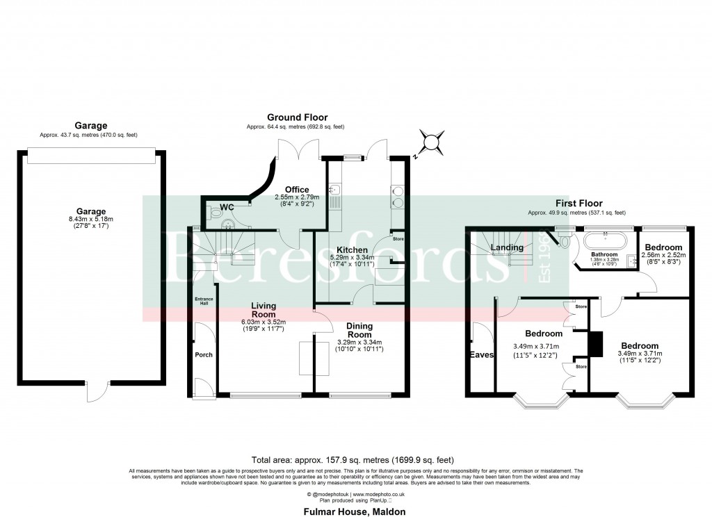 Floorplans For Fullbridge, Maldon, Essex, CM9