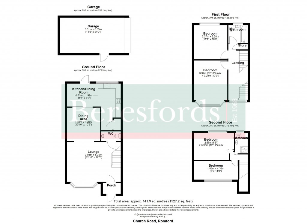 Floorplans For Church Road, Harold Wood, Romford, RM3