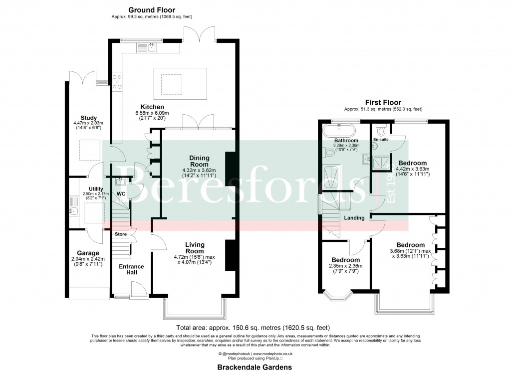 Floorplans For Brackendale Gardens, Upminster, RM14