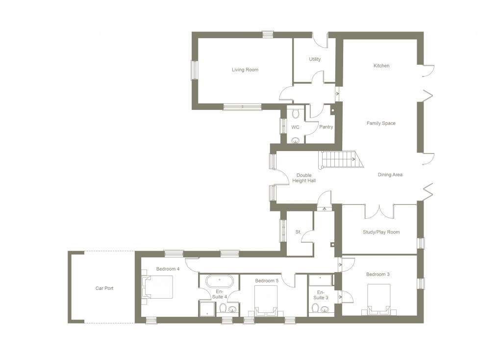 Floorplans For The Oak Barn Stock Road, Stock, Ingatestone, Essex, CM4
