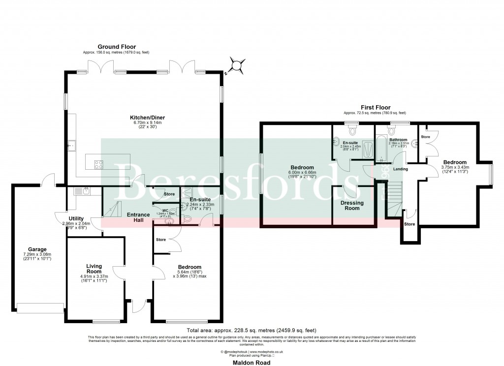 Floorplans For Maldon Road, Goldhanger, Maldon, Essex, CM9
