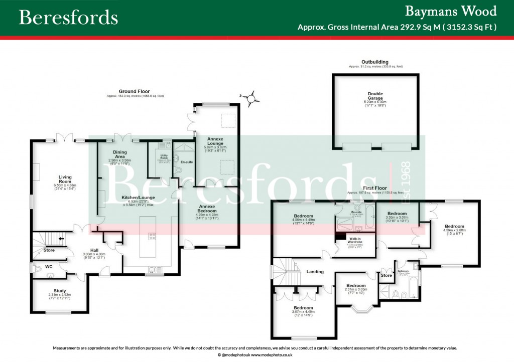 Floorplans For Baymans Wood, Old Shenfield, Brentwood, Essex, CM15