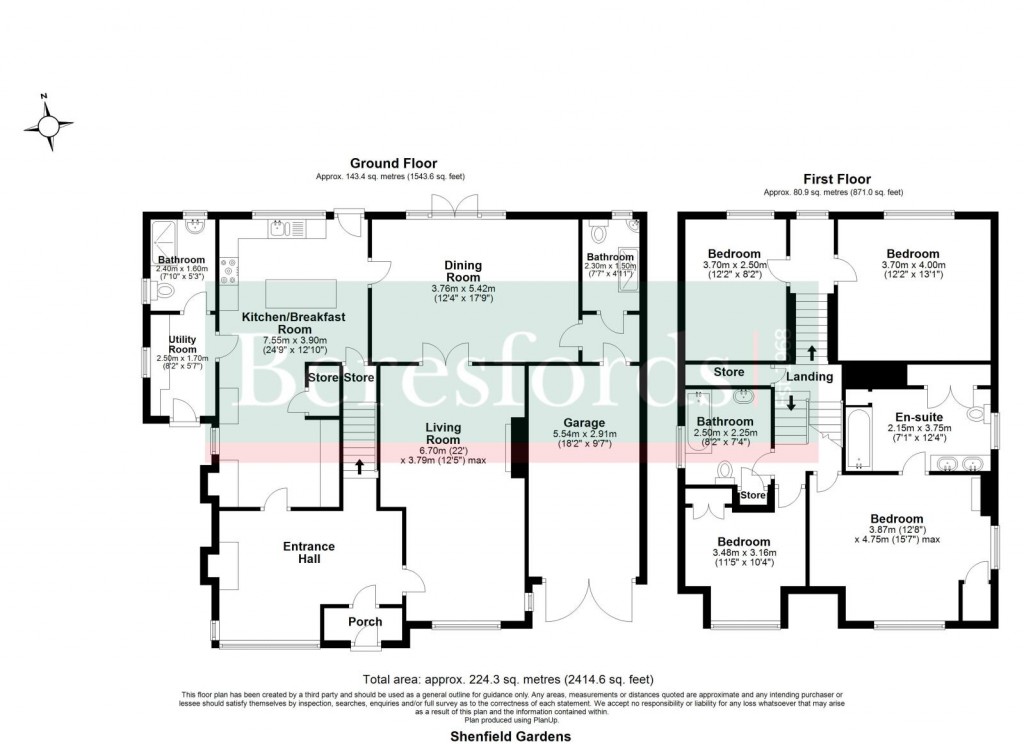 Floorplans For Shenfield Gardens, Hutton, Brentwood, Essex, CM13