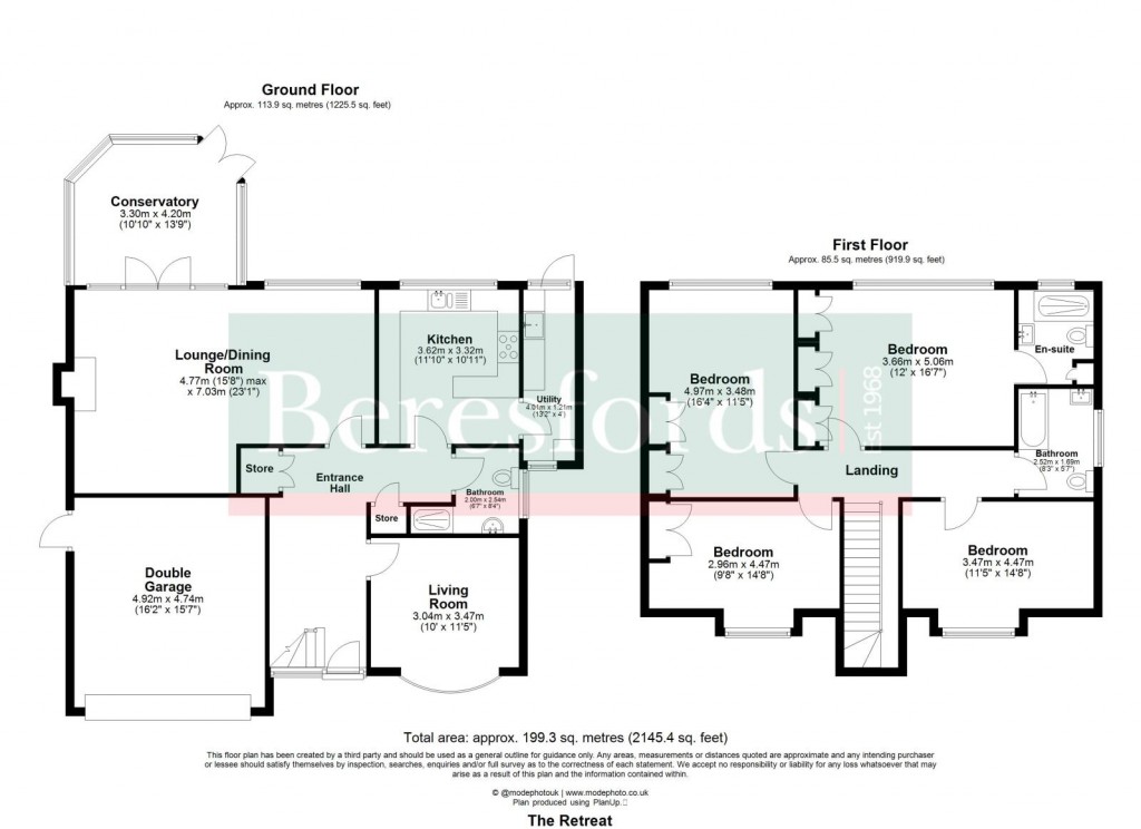 Floorplans For The Retreat, Hutton, Brentwood, Essex, CM13