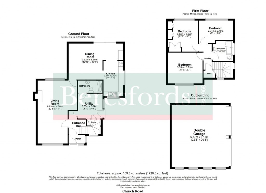 Floorplans For Church Road, Mountnessing, Brentwood, Essex, CM15