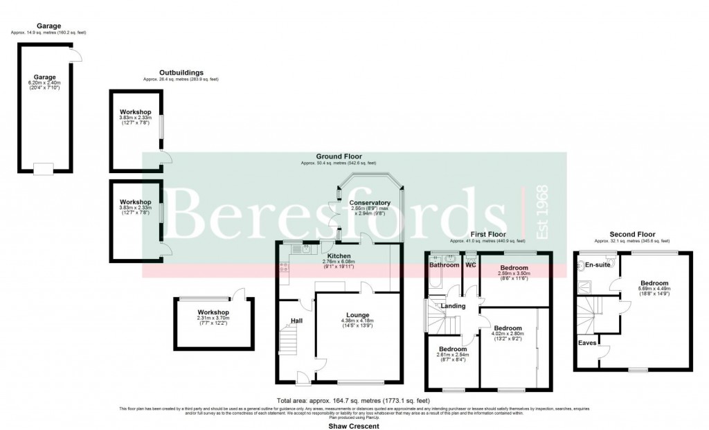 Floorplans For Shaw Crescent, Hutton, Brentwood, Essex, CM13