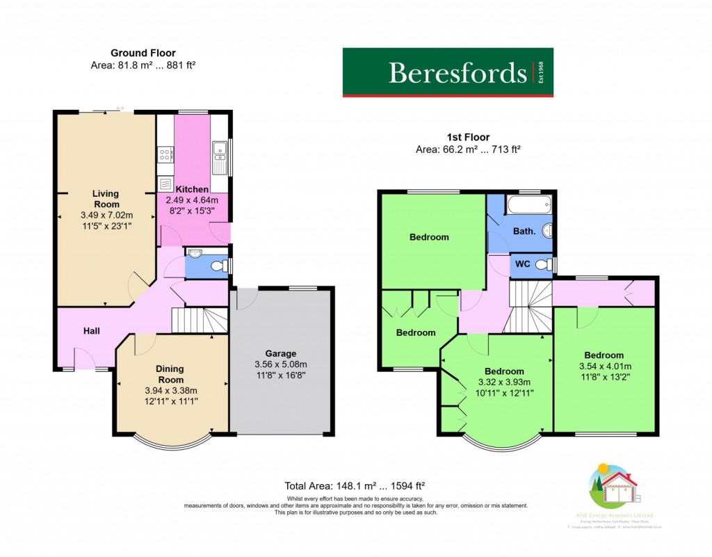Floorplans For Oliver Road, Shenfield, Brentwood, Essex, CM15