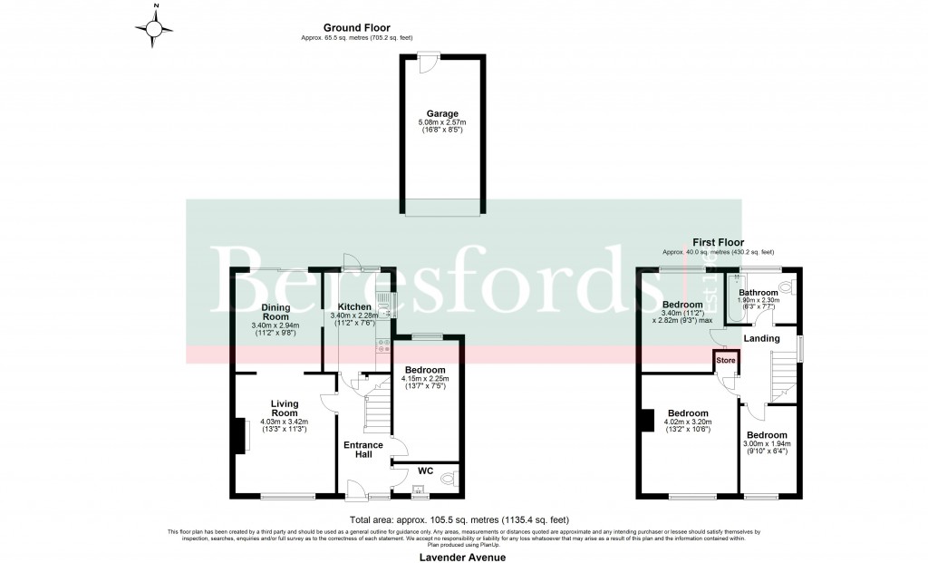 Floorplans For Lavender Avenue, Pilgrims Hatch, Brentwood, Essex, CM15
