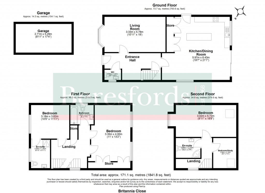 Floorplans For Britannia Close, Billericay, Essex, CM11