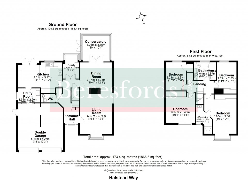 Floorplans For Halstead Way, Hutton, Brentwood, Essex, CM13