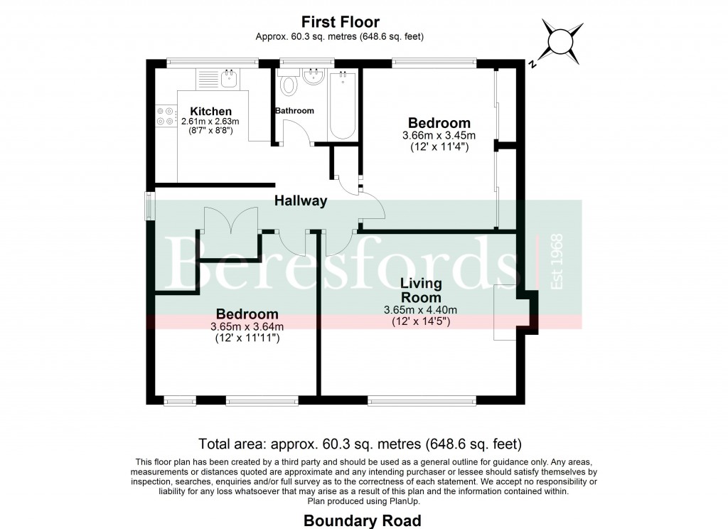 Floorplans For Boundary Road, Upminster, RM14