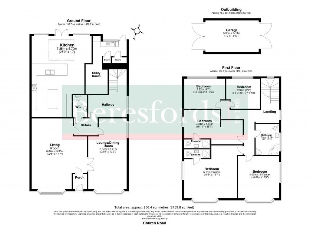 Floorplans For Church Road, Bulphan, Upminster, Essex, RM14
