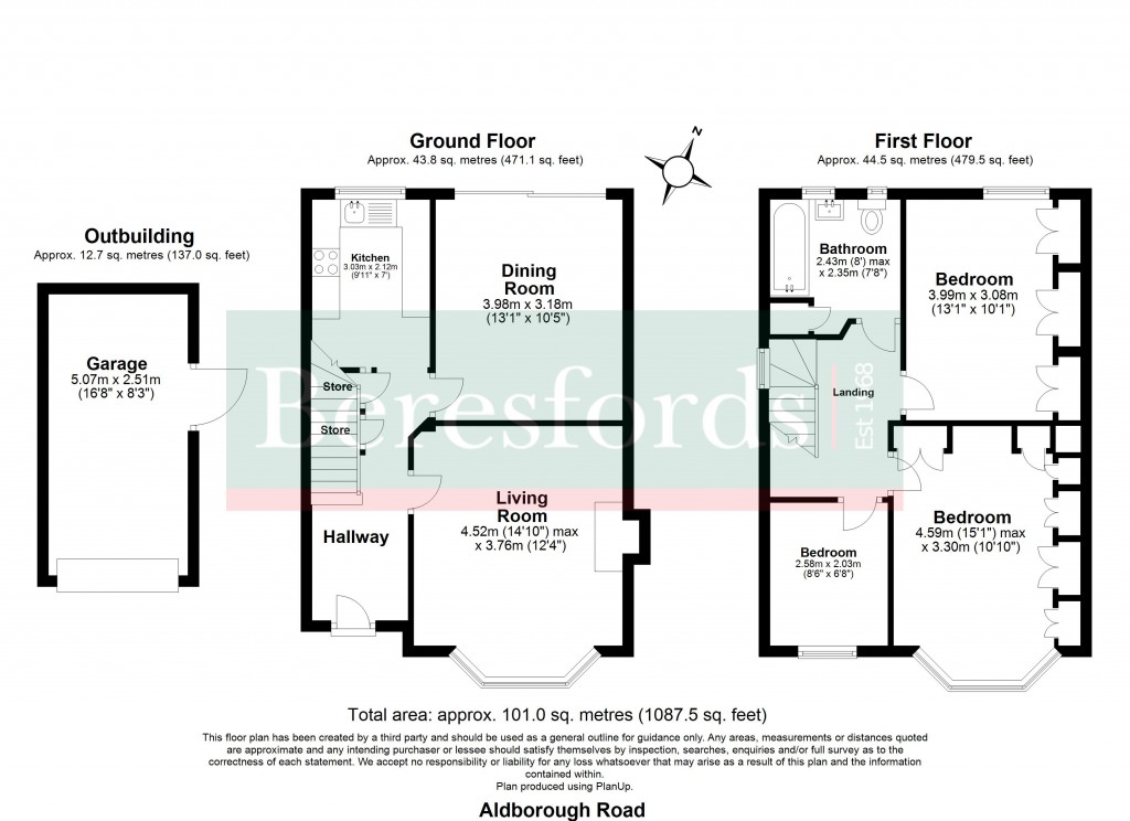 Floorplans For Aldborough Road, Upminster, RM14