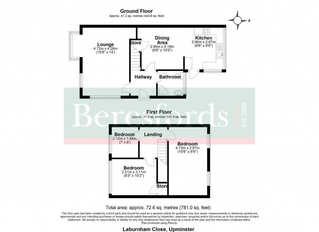Floorplans For Laburnham Close, Upminster, RM14