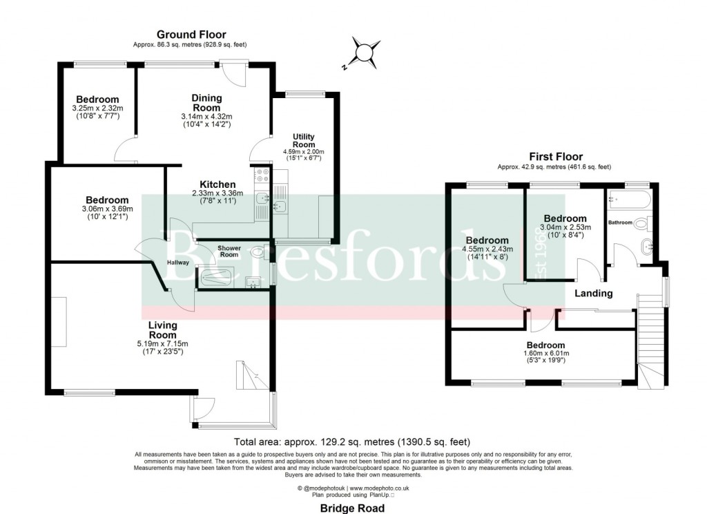 Floorplans For Bridge Avenue, Upminster, RM14