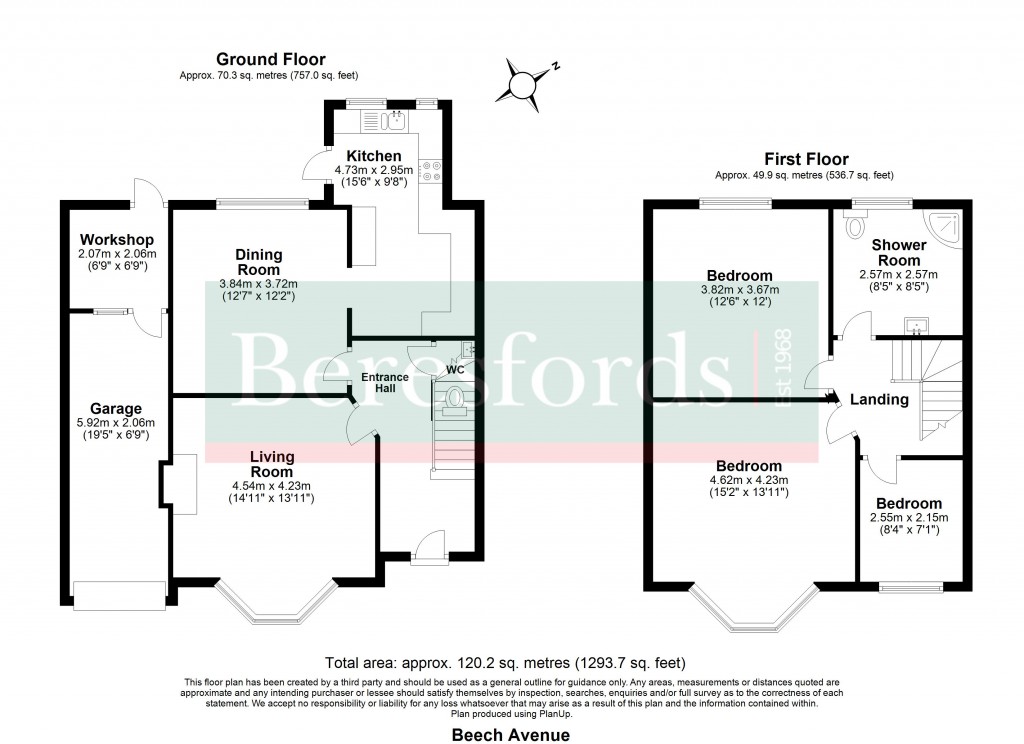 Floorplans For Beech Avenue, Upminster, RM14