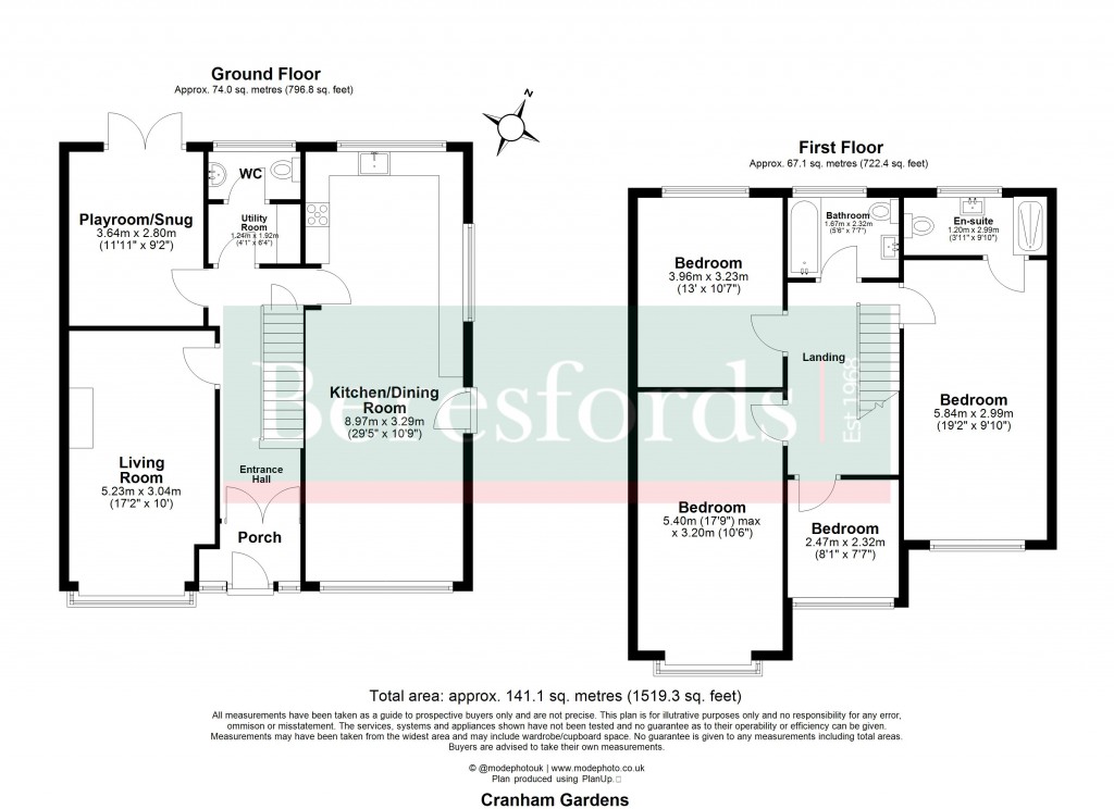 Floorplans For Cranham Gardens, Upminster, RM14