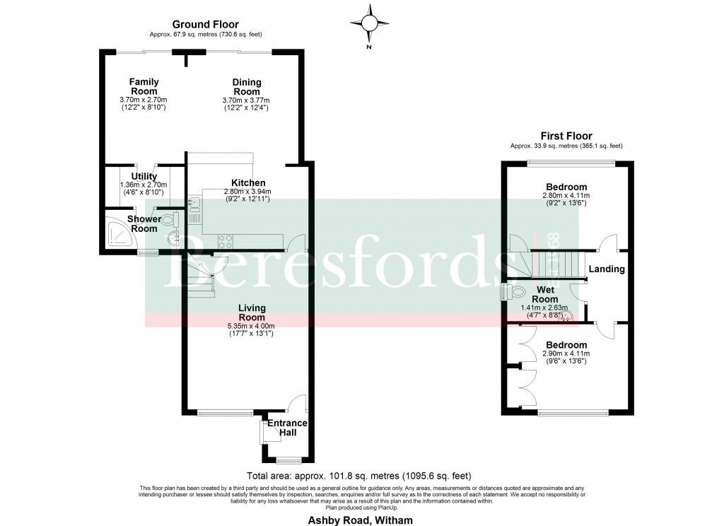 Floorplans For Ashby Road, Witham, Essex, CM8