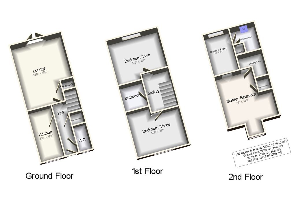 Floorplans For Hawkes Road, Witham, Essex, CM8