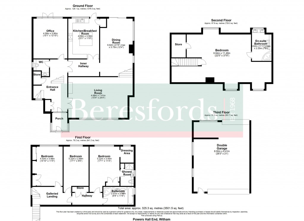Floorplans For Powers Hall End, Witham, Essex, CM8