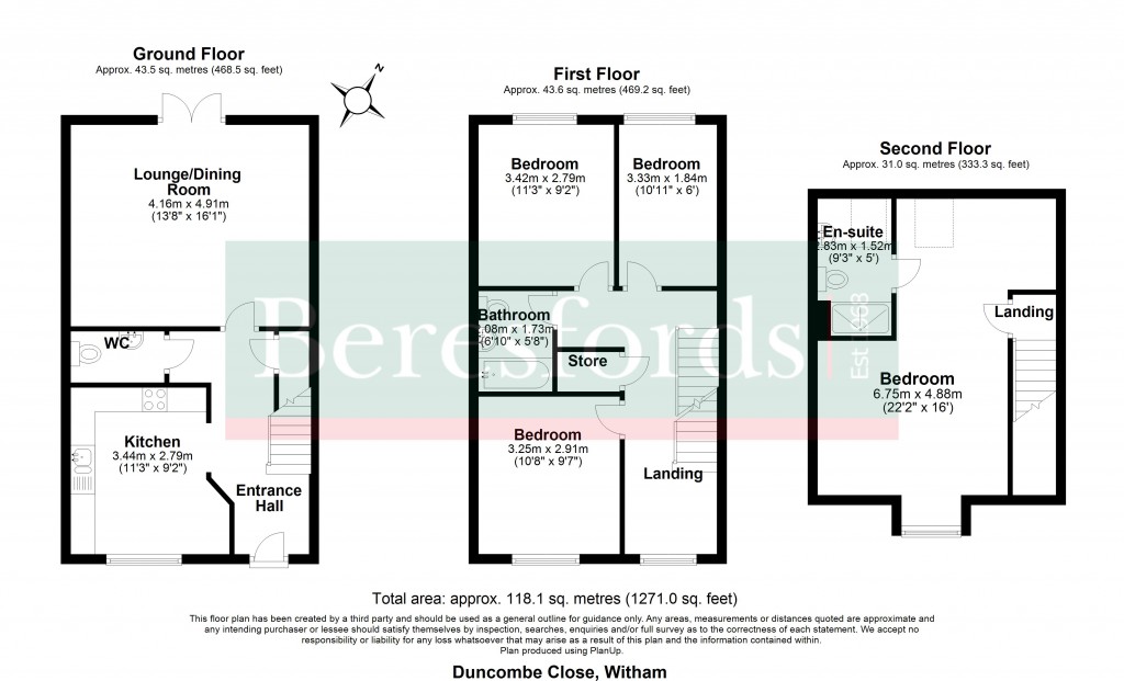 Floorplans For Duncombe Close, Witham, CM8