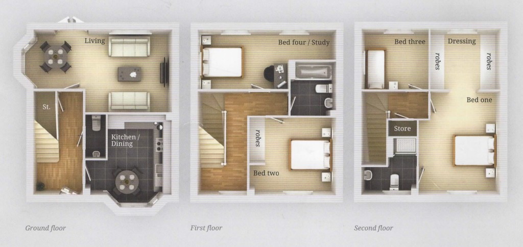 Floorplans For Constance Close, Witham, Essex, CM8