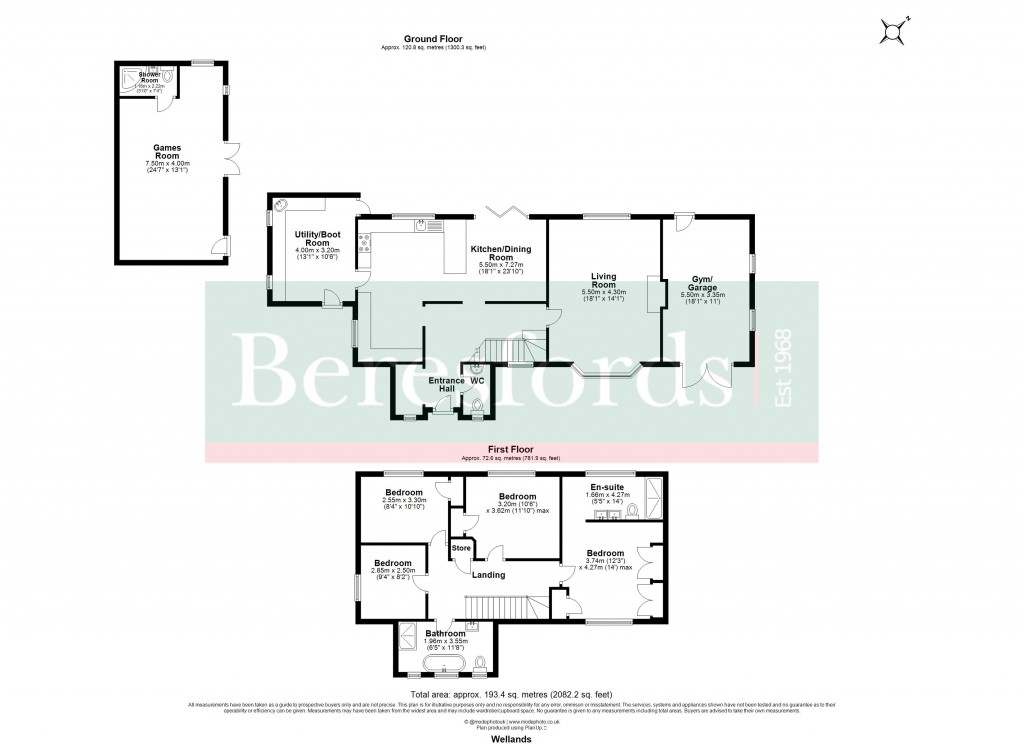 Floorplans For Wellands, Wickham Bishops, Witham, Essex, CM8