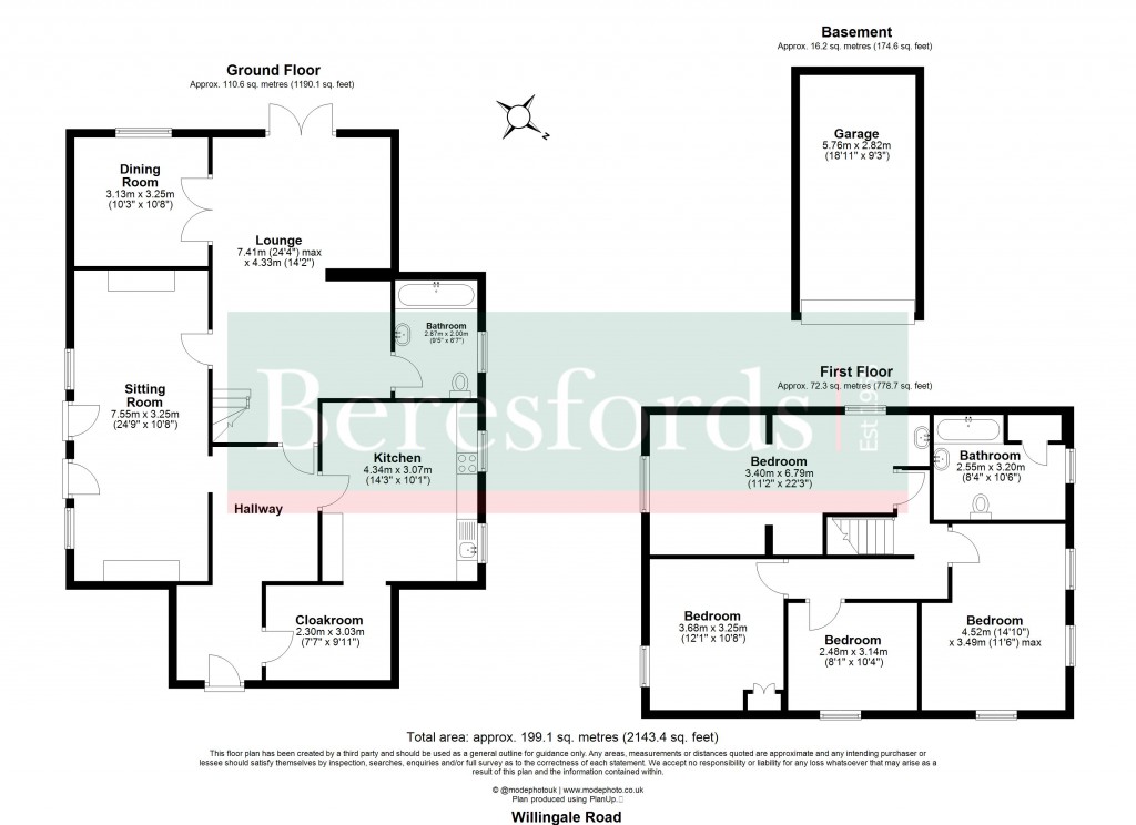 Floorplans For Willingale Road, Norton Heath, Essex, CM4