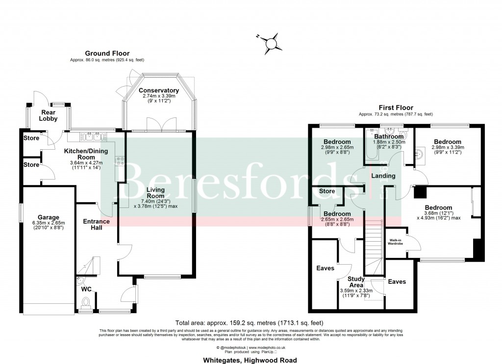 Floorplans For Highwood Road, Writtle, Chelmsford, Essex, CM1