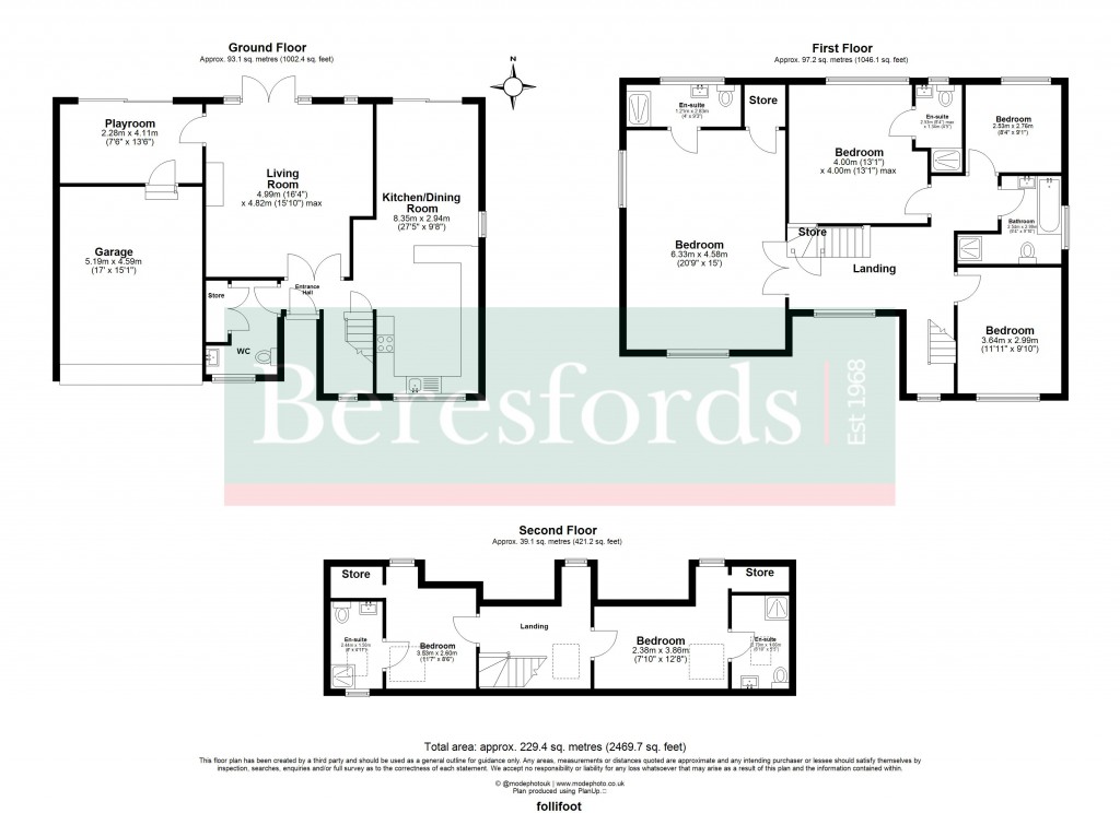 Floorplans For St. Johns Road, Writtle, Chelmsford, Essex, CM1