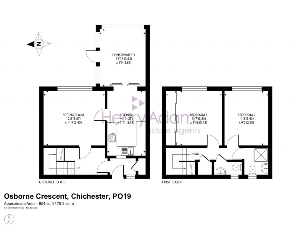 Floorplans For Osborne Crescent, Chichester, PO19