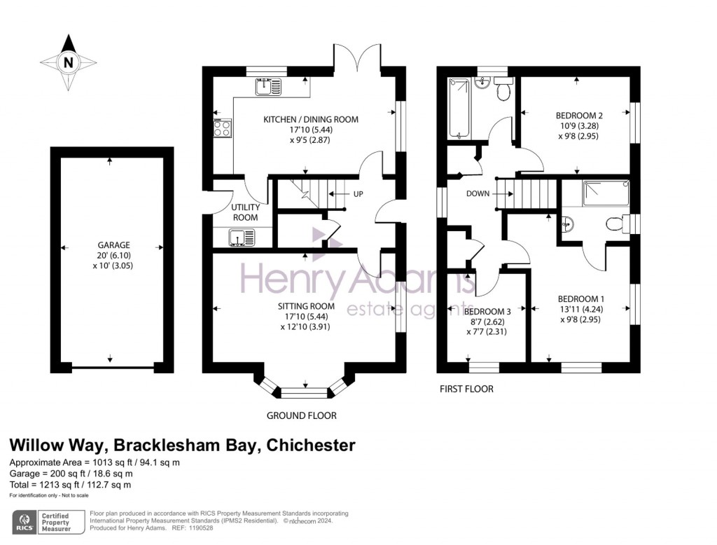 Floorplans For Willow Way, Bracklesham Bay, PO20