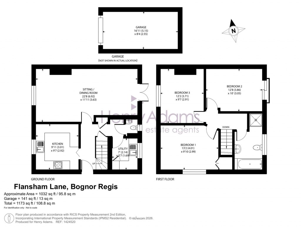 Floorplans For Flansham Lane, Felpham, PO22