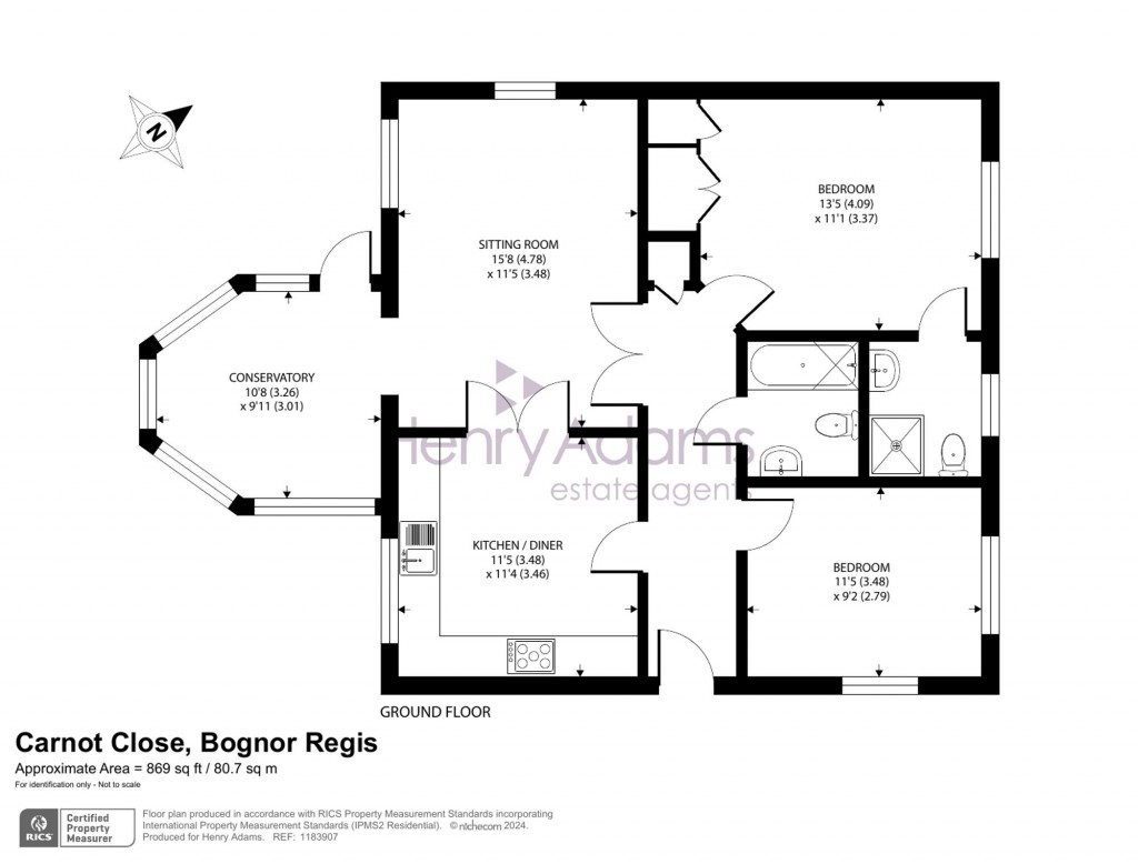 Floorplans For Carnot Close, Aldwick, PO21