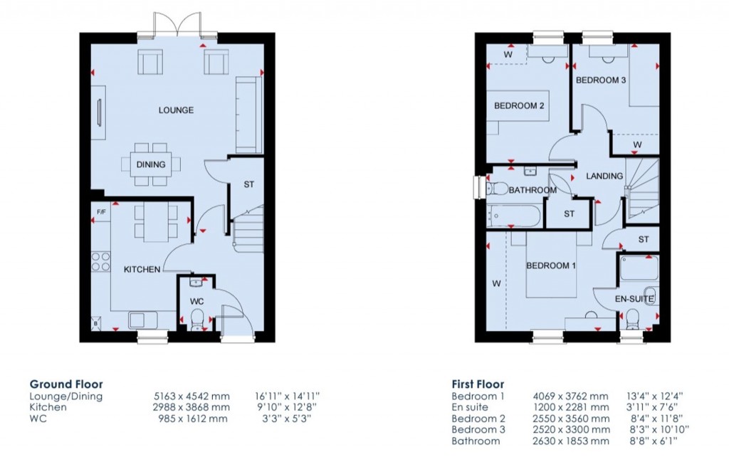 Floorplans For Tye Lane, Walberton, BN18