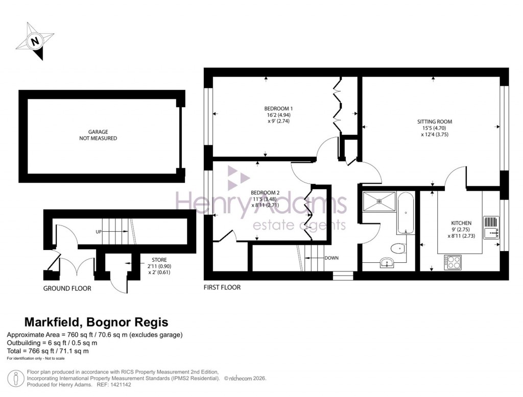 Floorplans For Markfield, Bognor Regis, PO22
