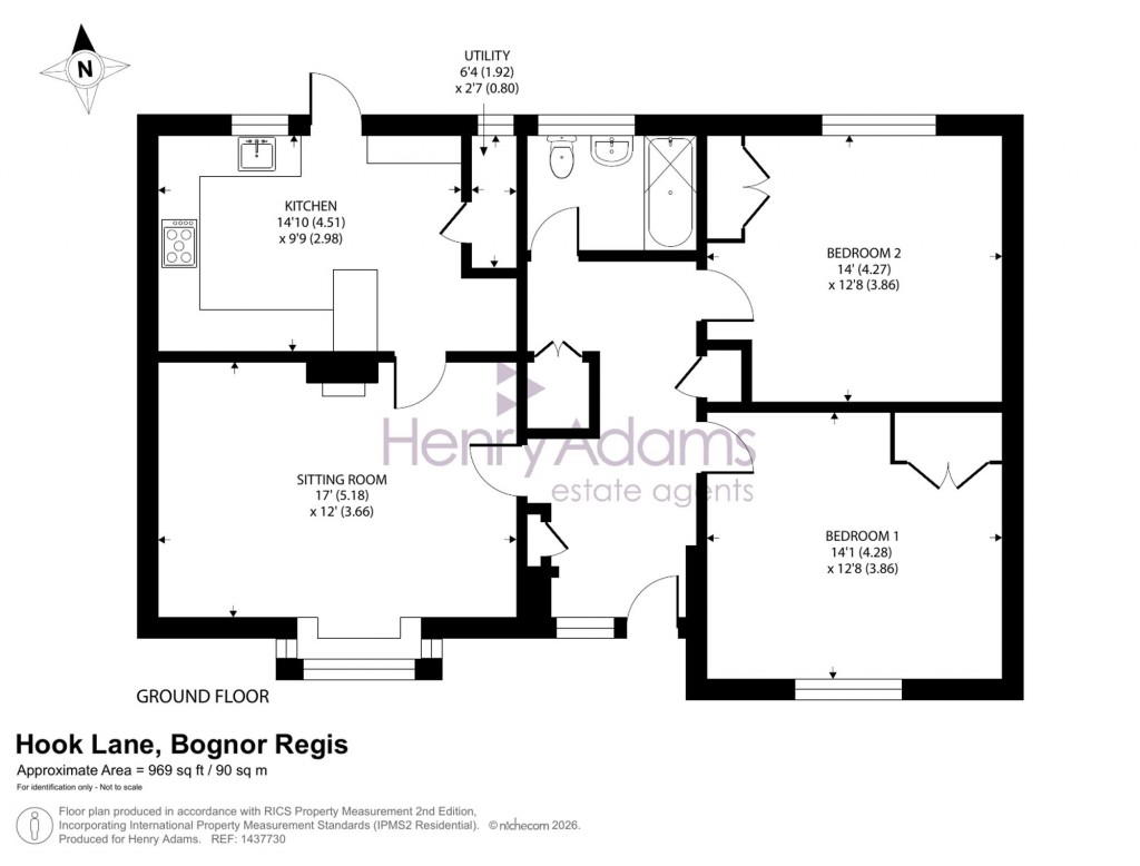 Floorplans For Hook Lane, Bognor Regis, PO22