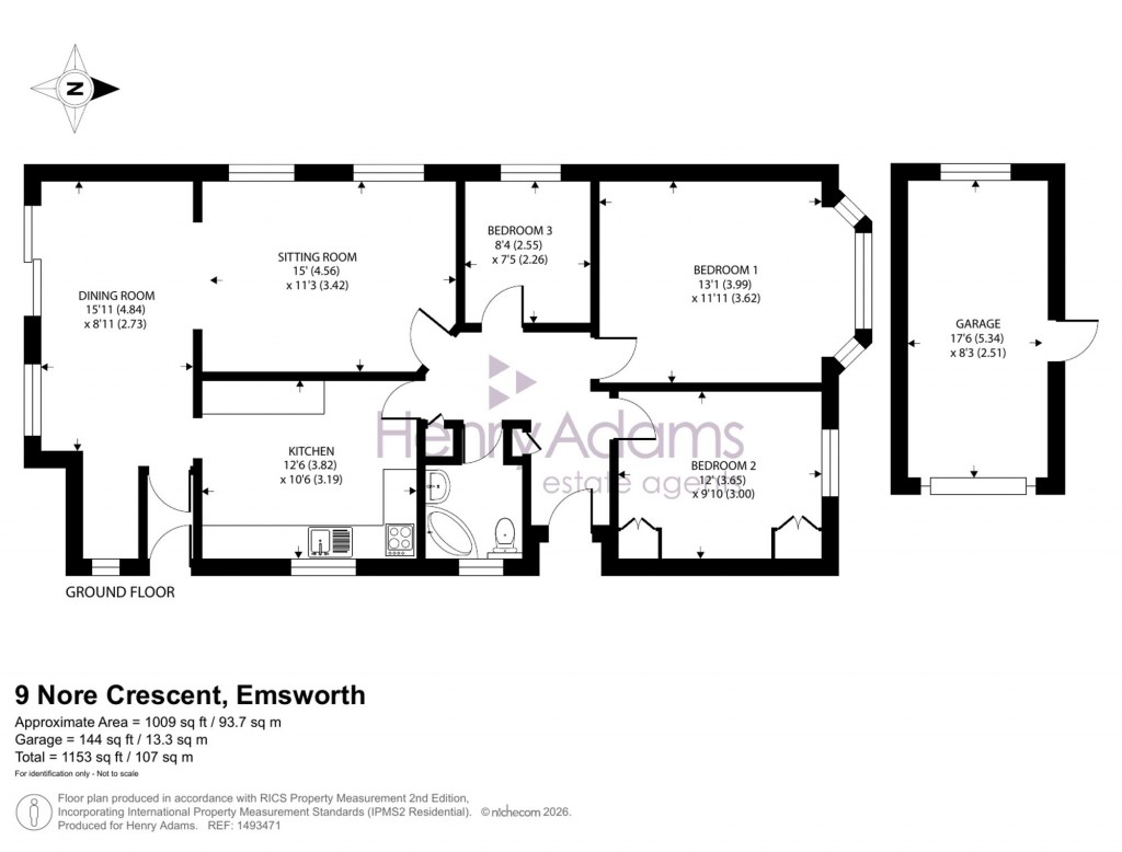 Floorplans For Nore Crescent, Emsworth, PO10