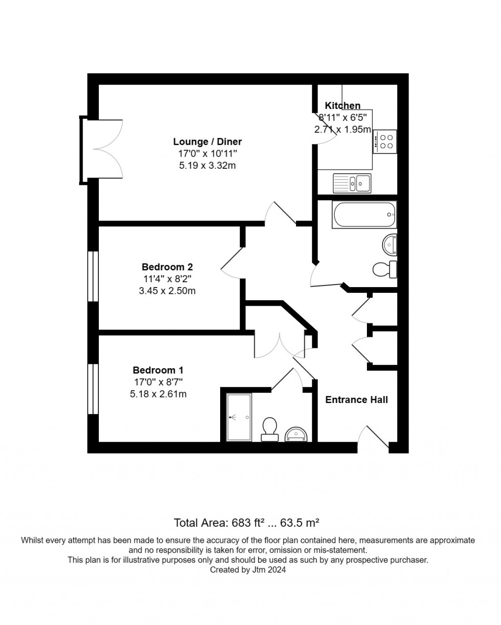 Floorplans For Arundel Court, Brooker's Road, Billingshurst, RH14