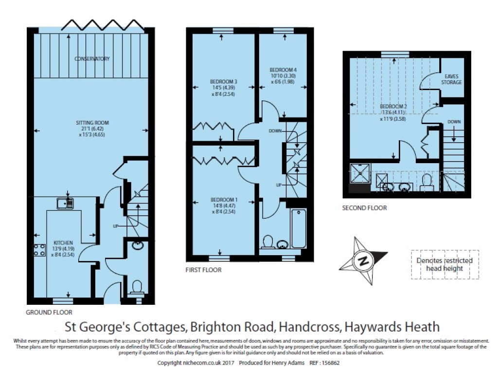 Floorplans For St Georges Cottages, Brighton Road, Handcross, RH17