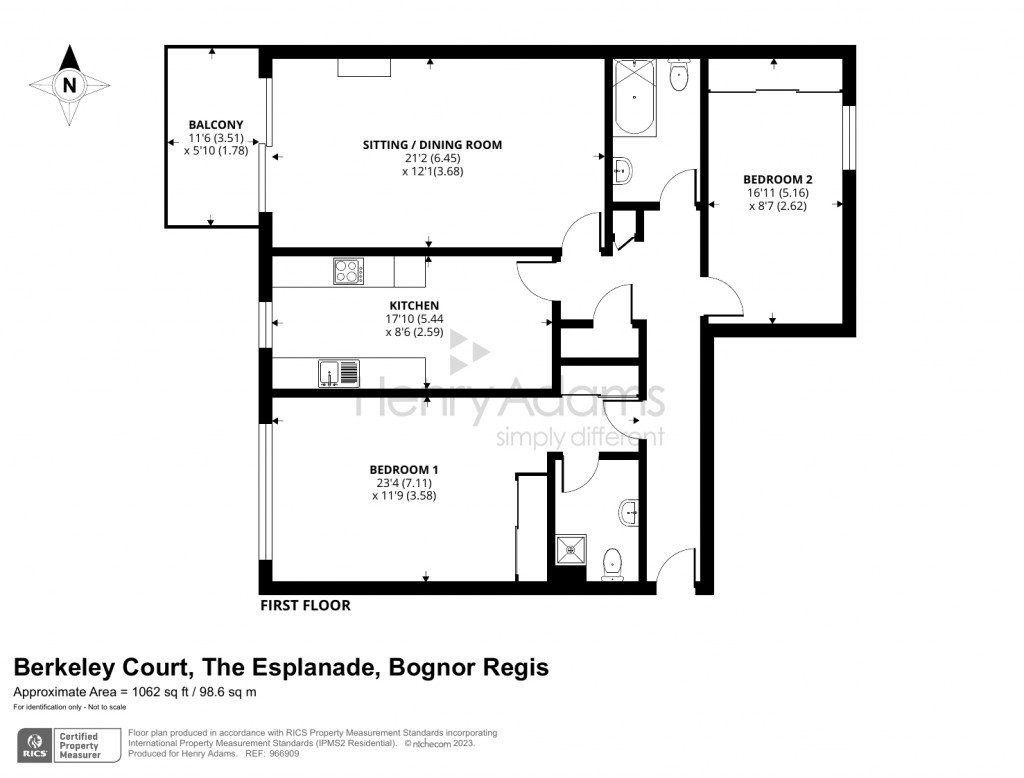 Floorplans For Berkeley Court, The Esplanade, Bognor Regis, PO21