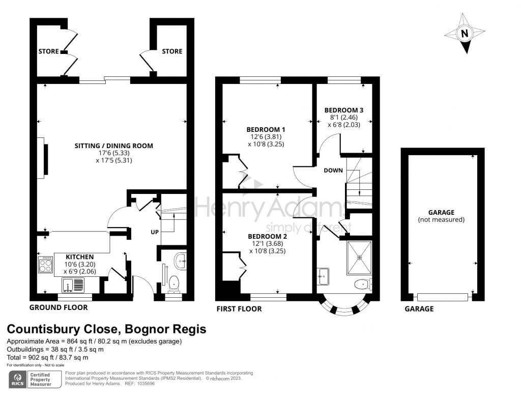 Floorplans For Countisbury Close, Aldwick, Bognor Regis, PO21