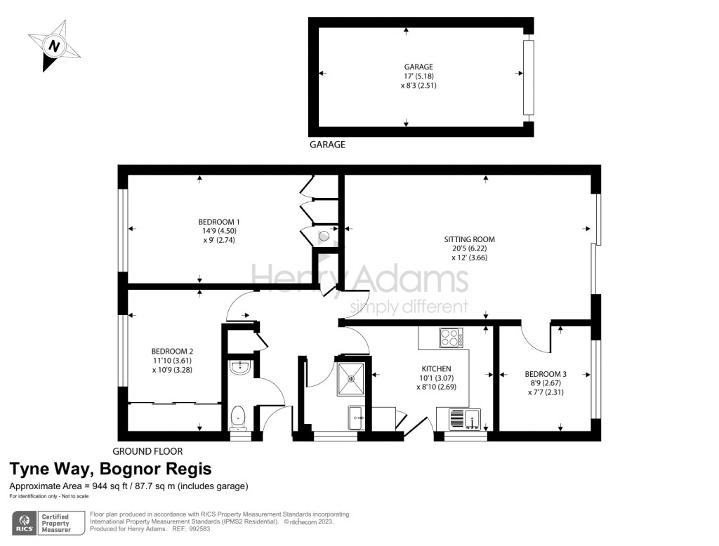 Floorplans For Tyne Way, Aldwick, Bognor Regis, PO21