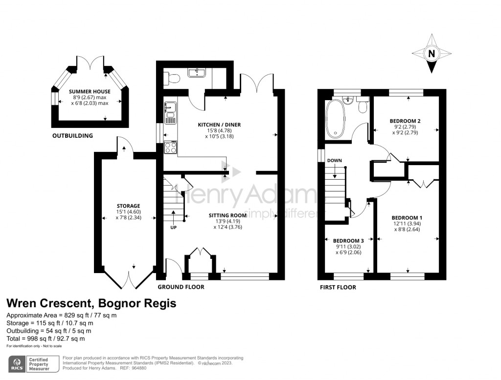 Floorplans For Wren Crescent, Bersted, Bognor Regis, PO22