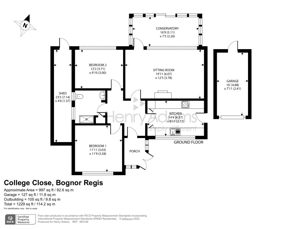 Floorplans For College Close, West Meads, Bognor Regis, PO21