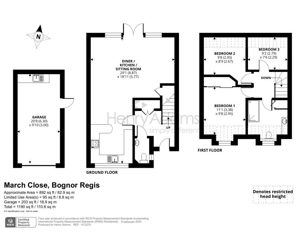 Floorplans For March Close, Rose Green, Bognor Regis, PO21