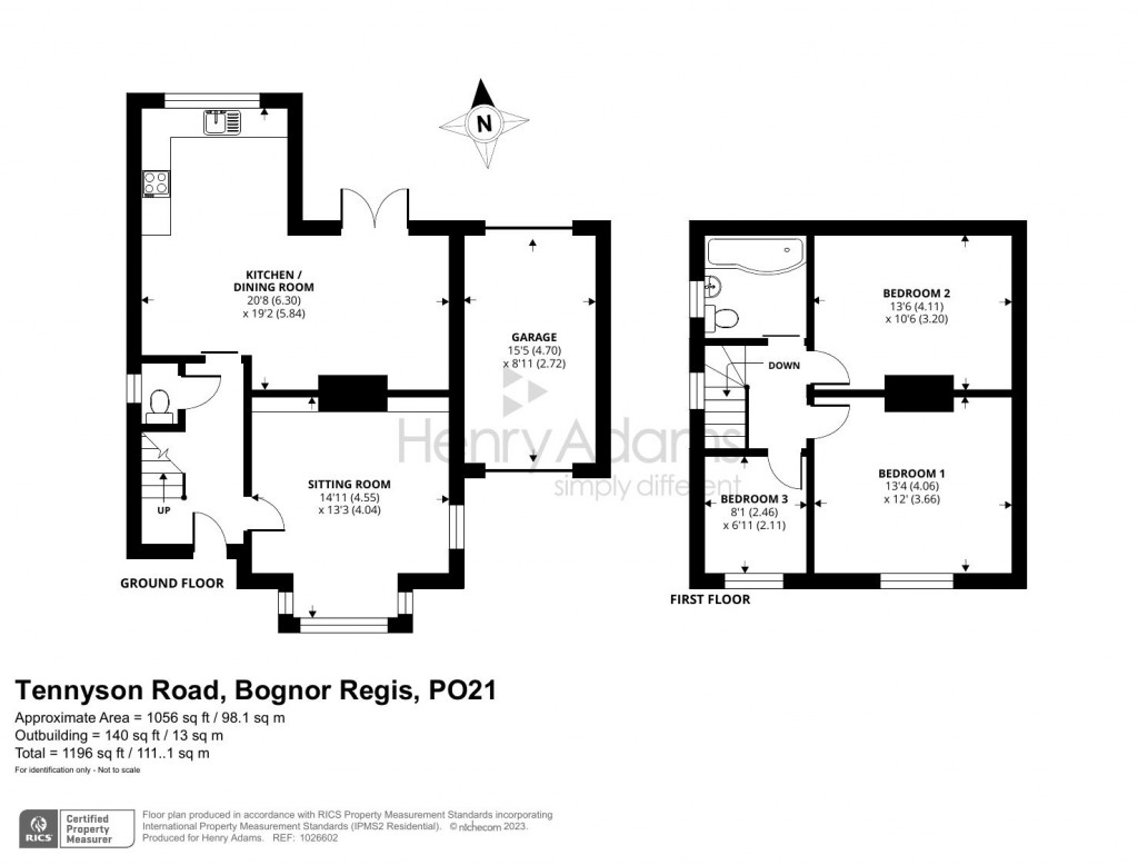 Floorplans For Tennyson Road, Bognor Regis, PO21