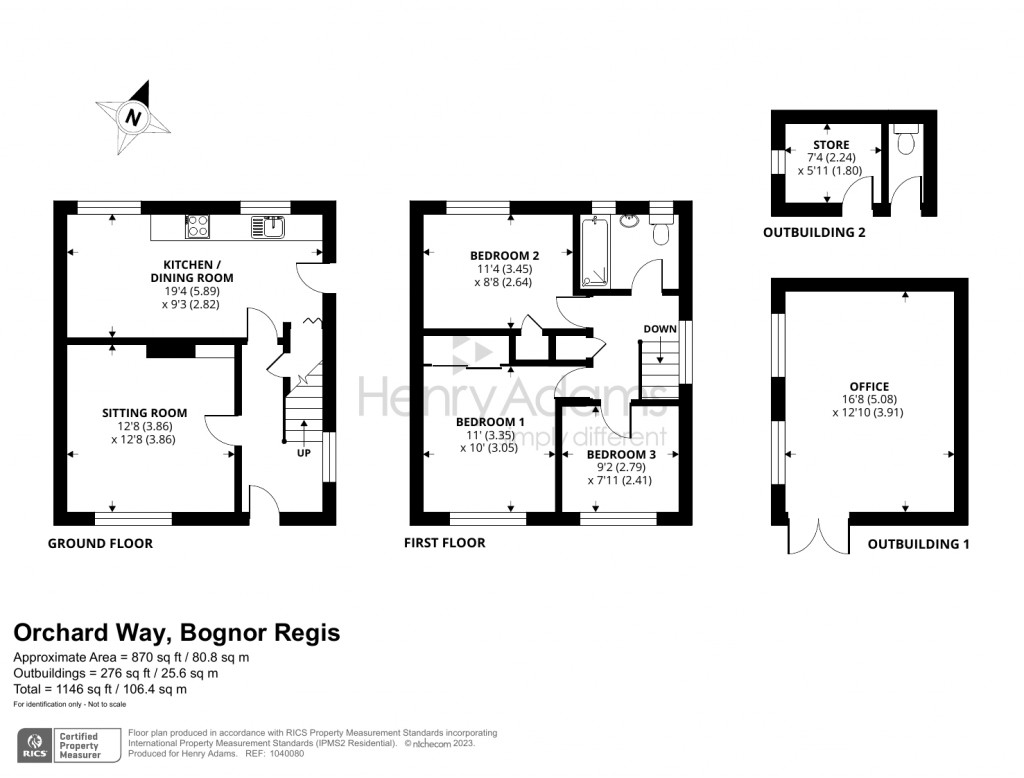 Floorplans For Orchard Way, Bognor Regis, PO22