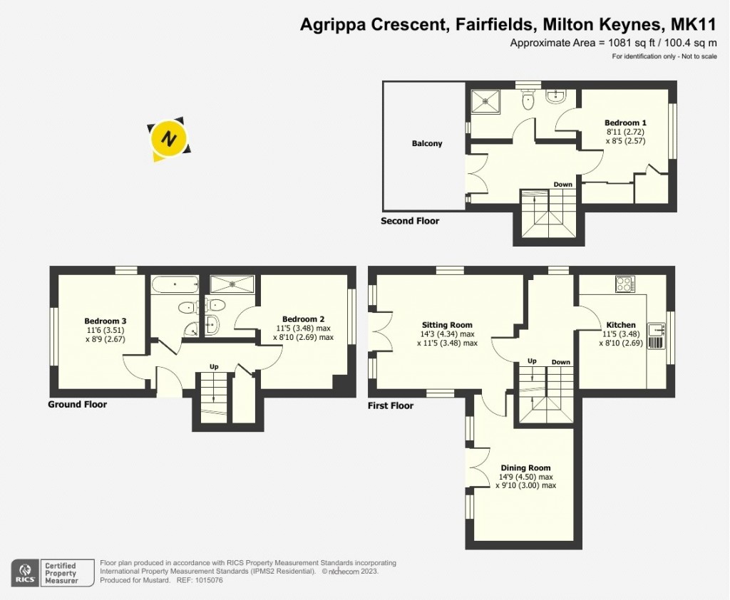 Floorplans For Agrippa Crescent, Fairfields, MK11